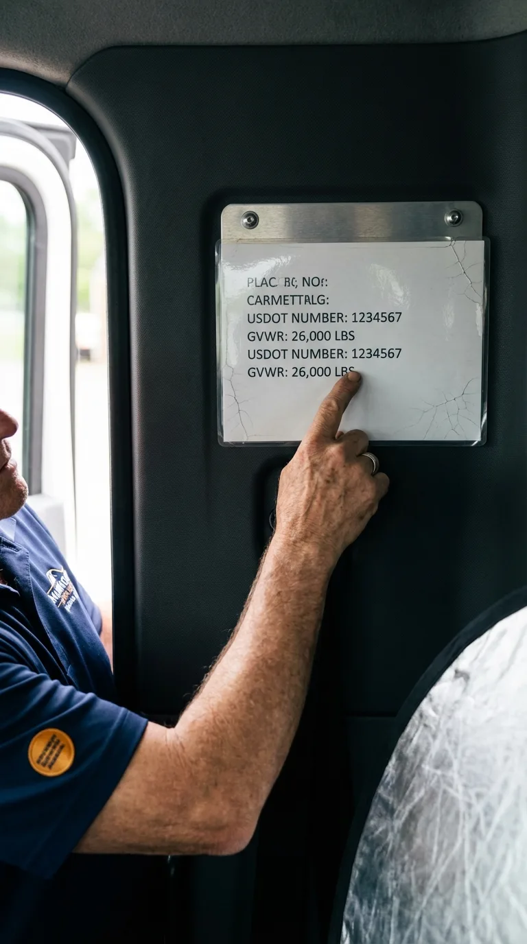 USDOT licensing placard verification in Sibley